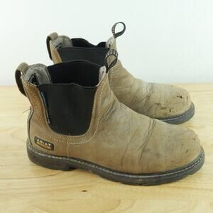 Ariat Mens Boots 8D Brown Leather Turbo Chelsea Waterproof Steel Toe Work Boot